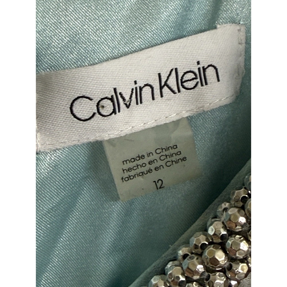 Calvin Kline sleeveless halter dress size 12 long flowy floral pattern - Picture 5 of 8